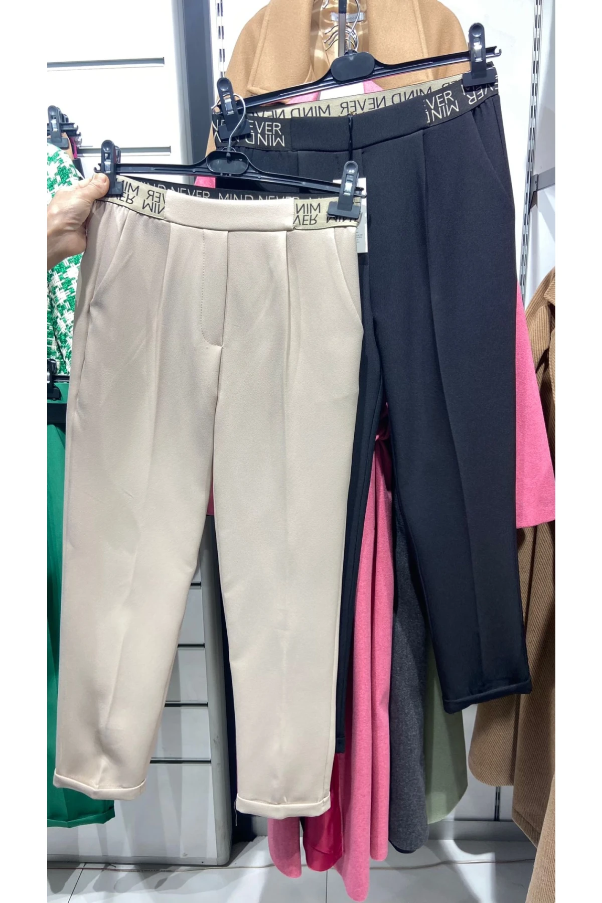 Duble Paça Ribanalı Kemer Detaylı Pantolon