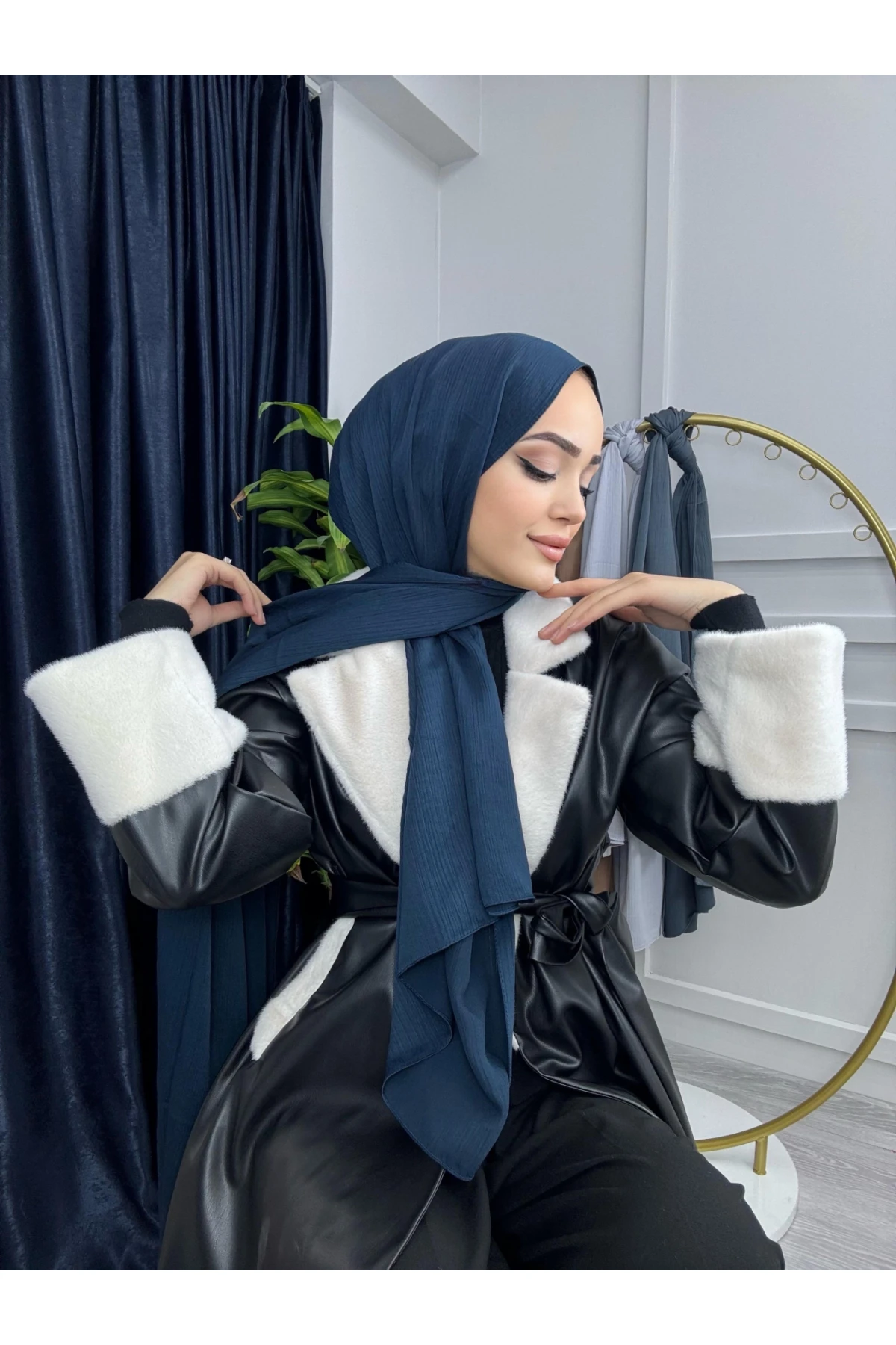 Krinkal Medine İpeği Şal