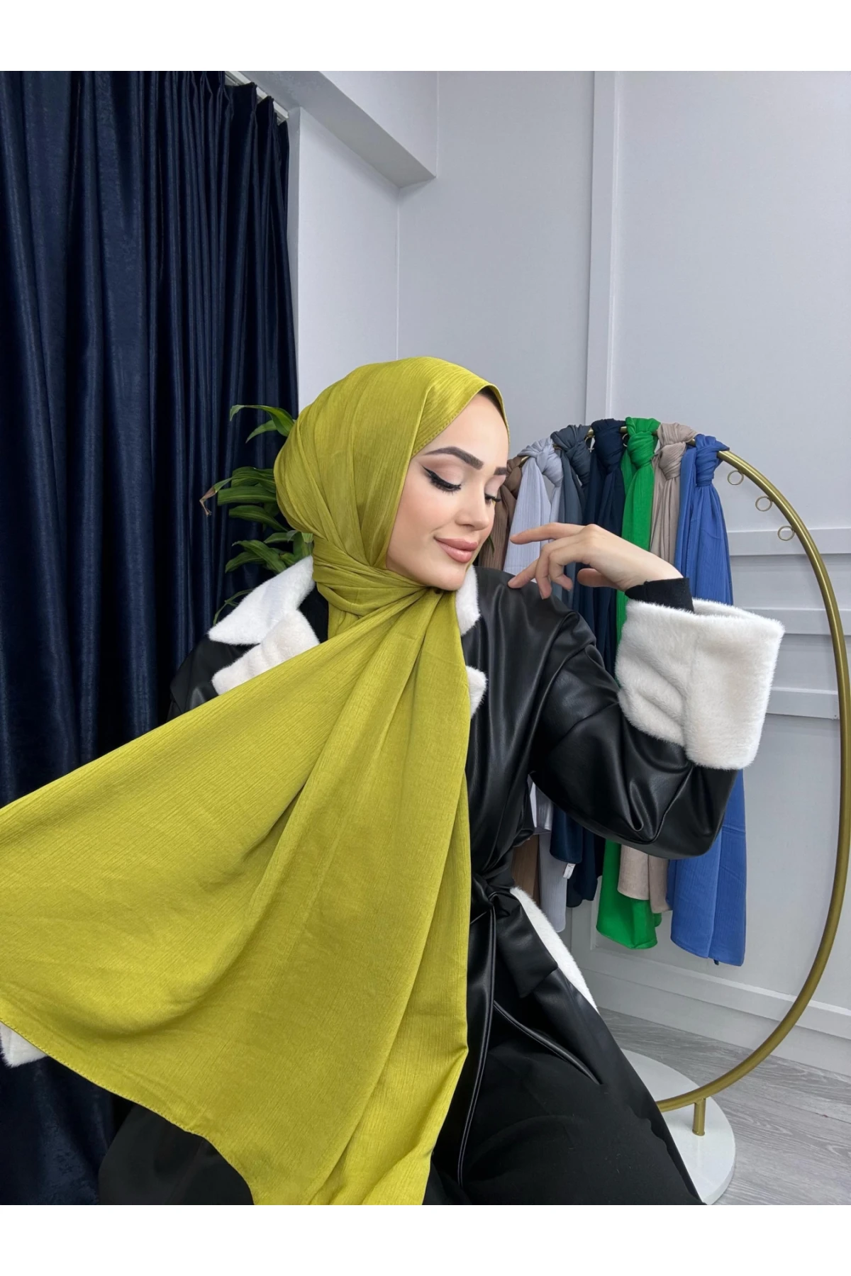 Krinkal Medine İpeği Şal