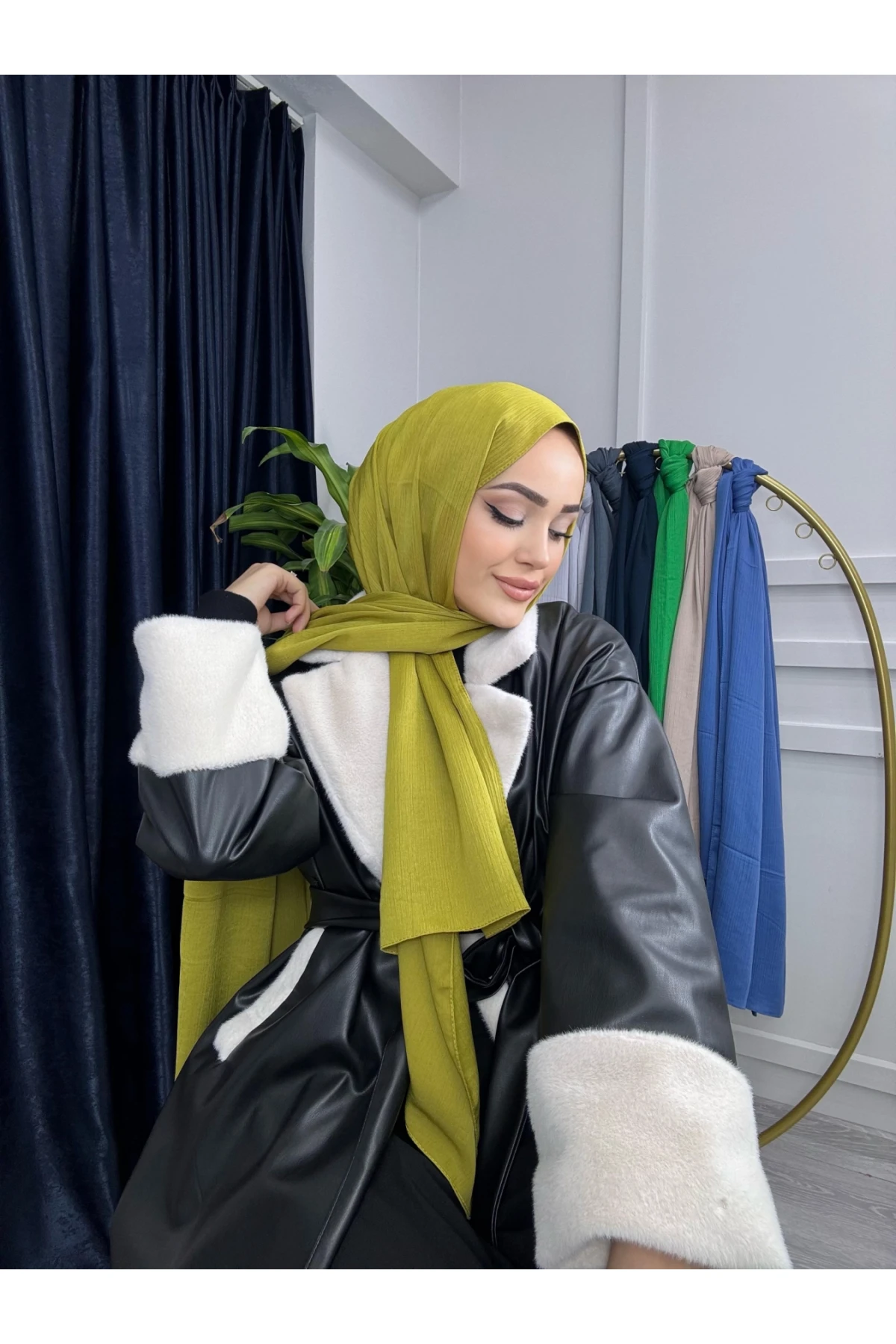 Krinkal Medine İpeği Şal