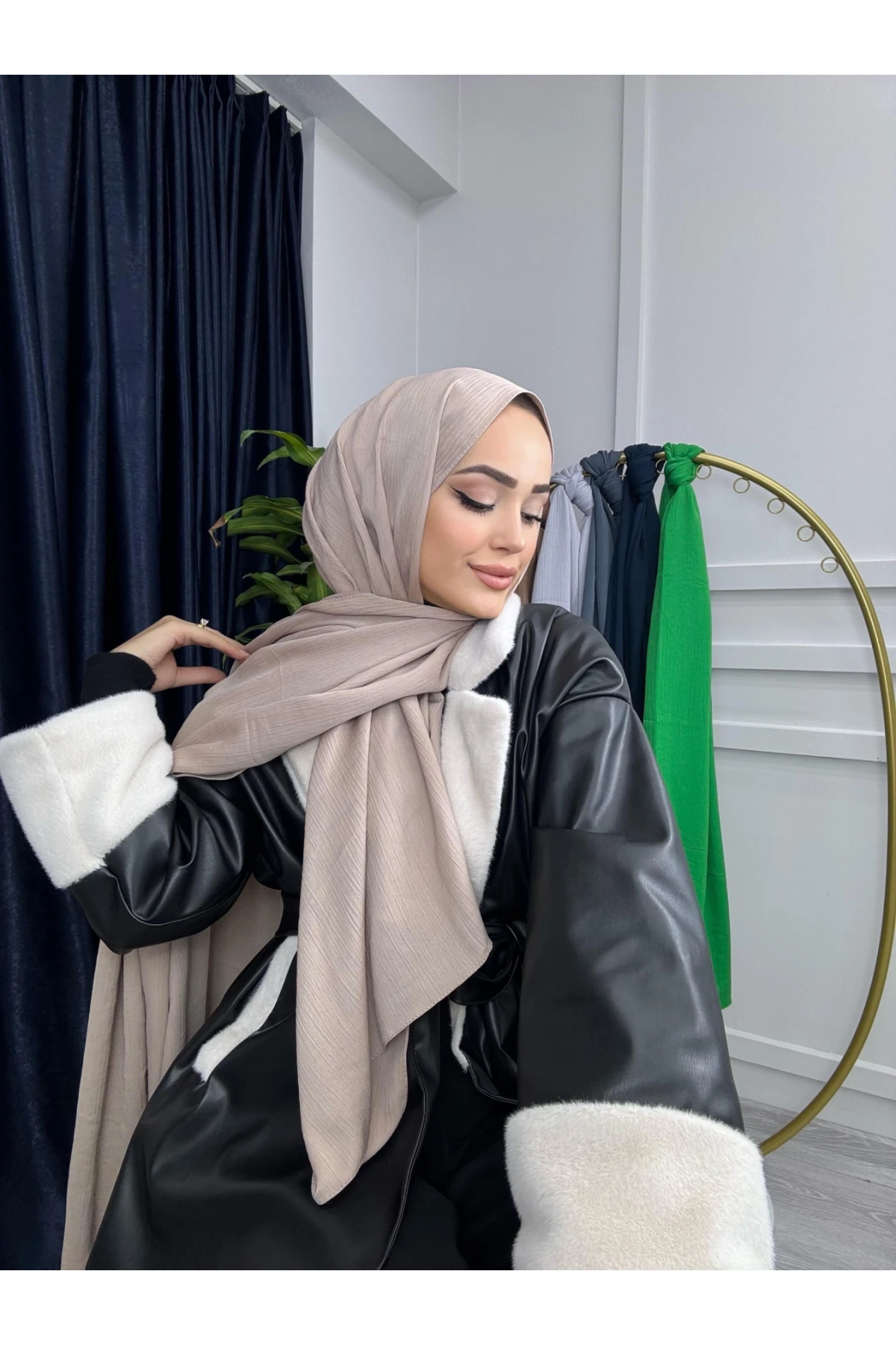 Krinkal Medine İpeği Şal