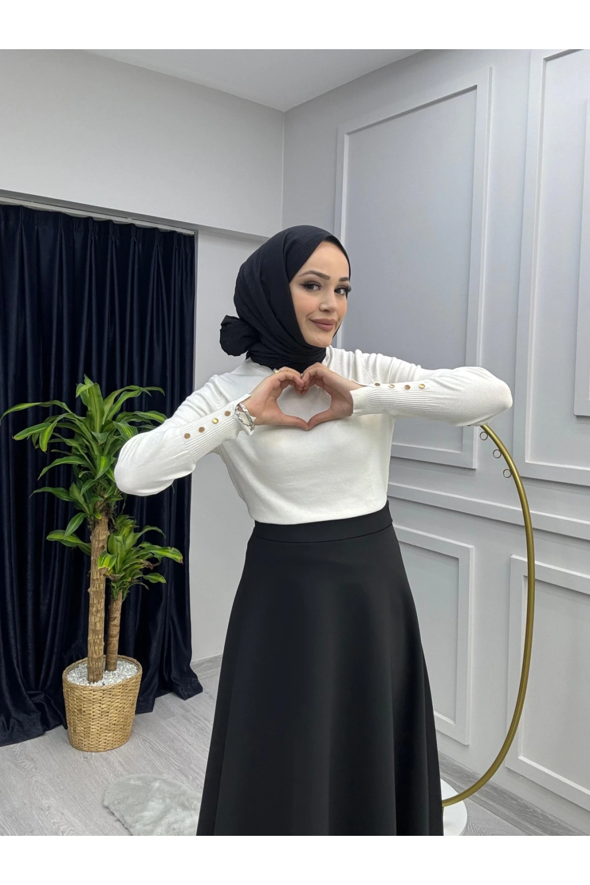 KZK001 PREMİUM Kolu Zımba Detaylı Kazak