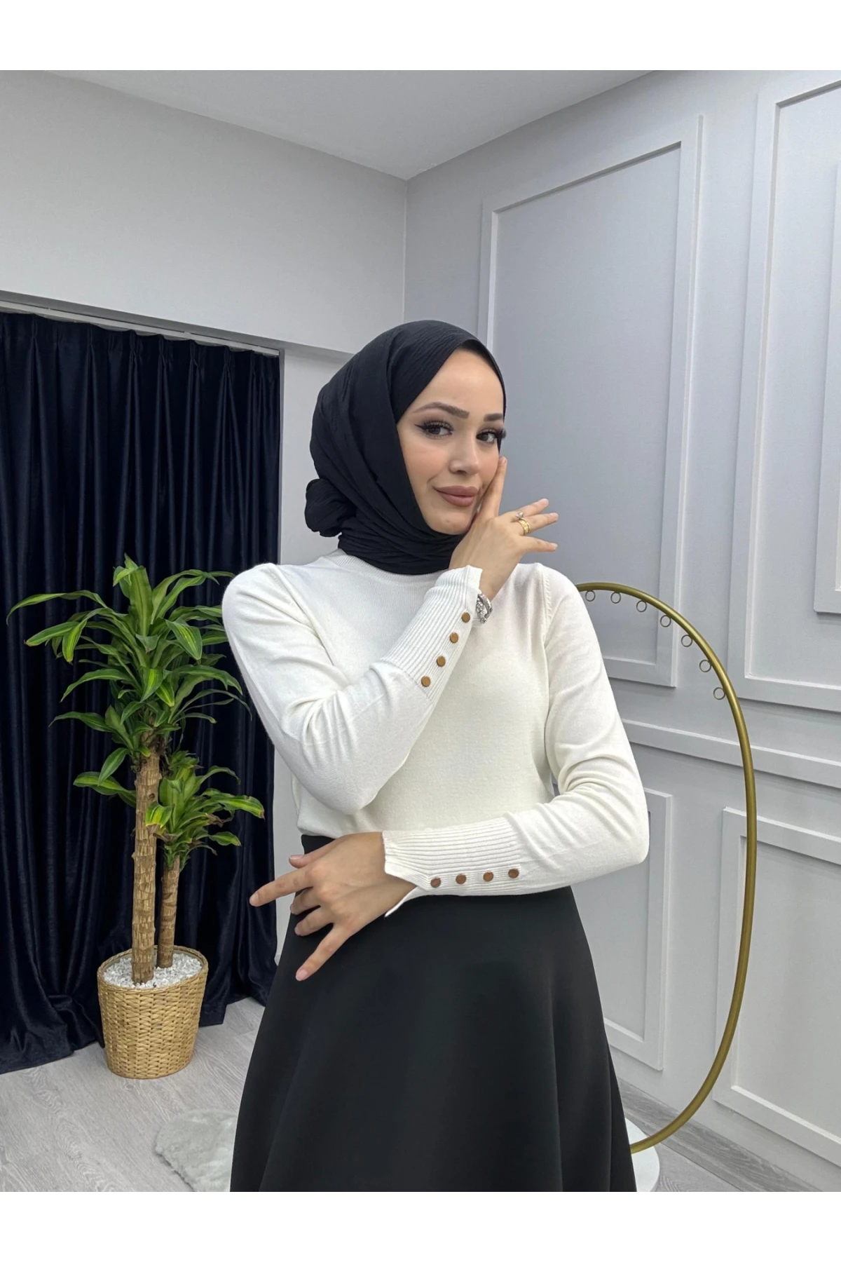 KZK001 PREMİUM Kolu Zımba Detaylı Kazak