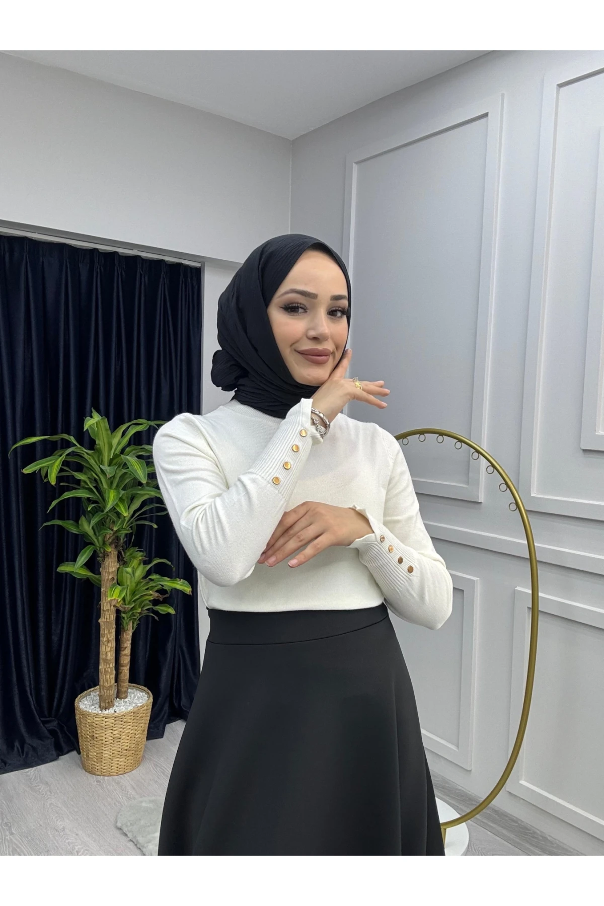 KZK001 PREMİUM Kolu Zımba Detaylı Kazak
