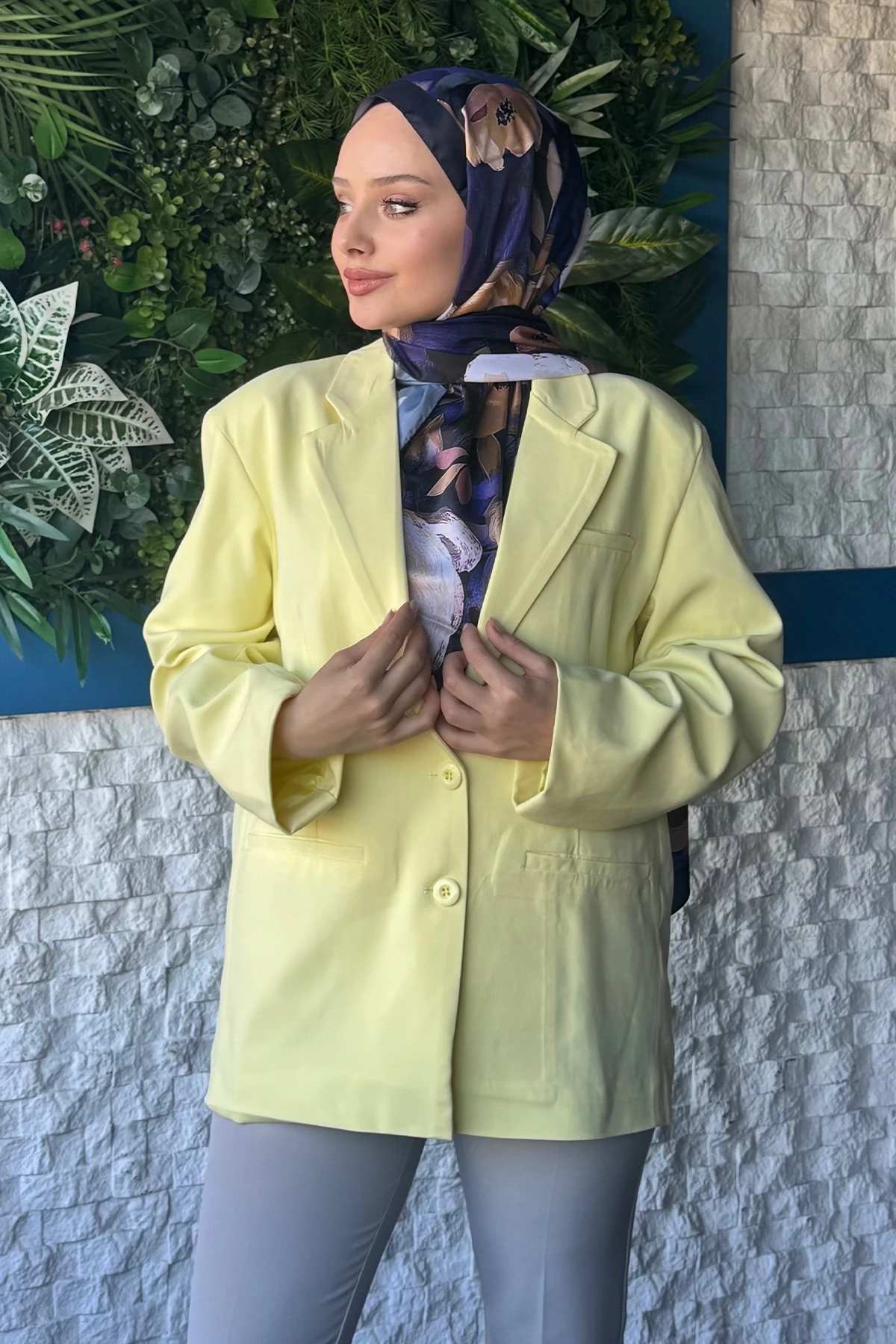 BZCK001 DÜĞME DETAYLI BLAZER CEKET