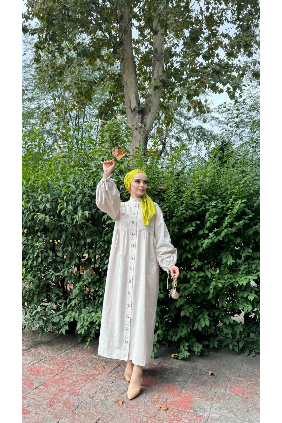ELB012 Boydan Açılabilir Düğmeli Elbise
