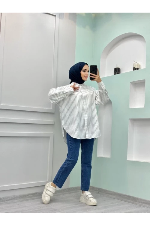 İNCE ÇİZGİLİ GÖMLEK G0003