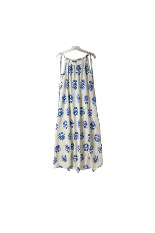 1024 ÇİÇEK DESENLİ İNCE ASKILI UZUN ELBİSE