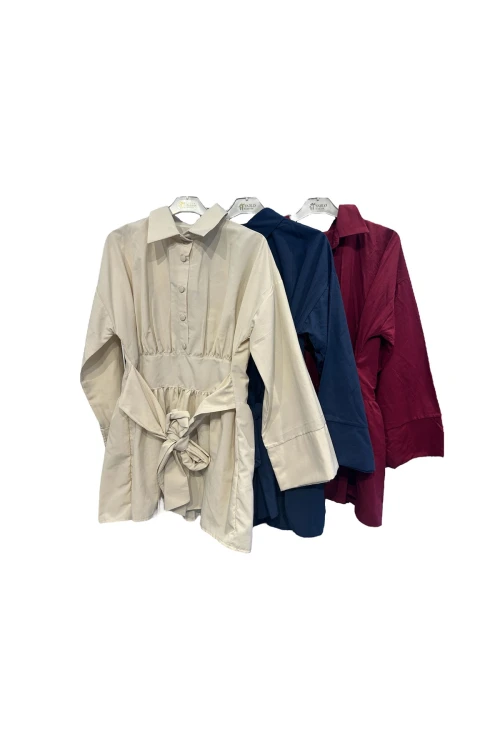 1037 BAĞLAMALI DÜĞME DETAYLI GÖMLEK