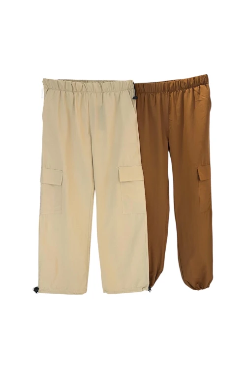 8011 BELİ VE PAÇASI LASTİKLİ CEPLİ PARAŞÜT PANTOLON