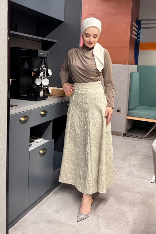 ETK005 YANDAN FERMUARLI KRAŞLI KLOŞ ETEK