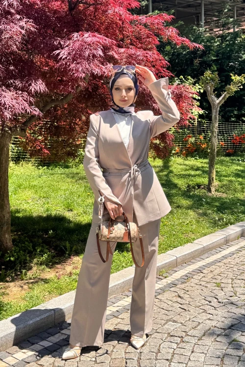 PTKM020 BAĞCIKLI YÜN PANTOLON TAKIM