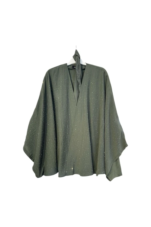 QY-1-3 BAĞLAMALI İRİNA TAŞLI PANTOLONLU TAKIM